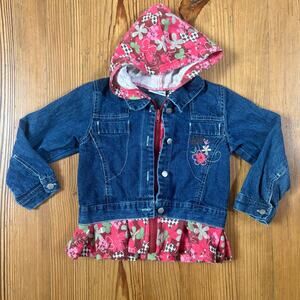 B.T. Kids 90s jean floral embroidered sweater‎ toddler jacket SIZE 5T